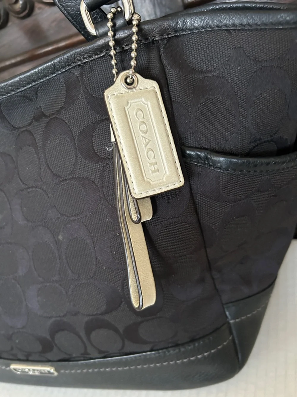 COACH Park Signature Carrie Tote Handbag.